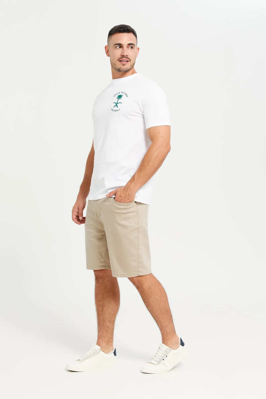 Men White KSA National Day T-Shirt sold by Redtag product image thumbnail 2