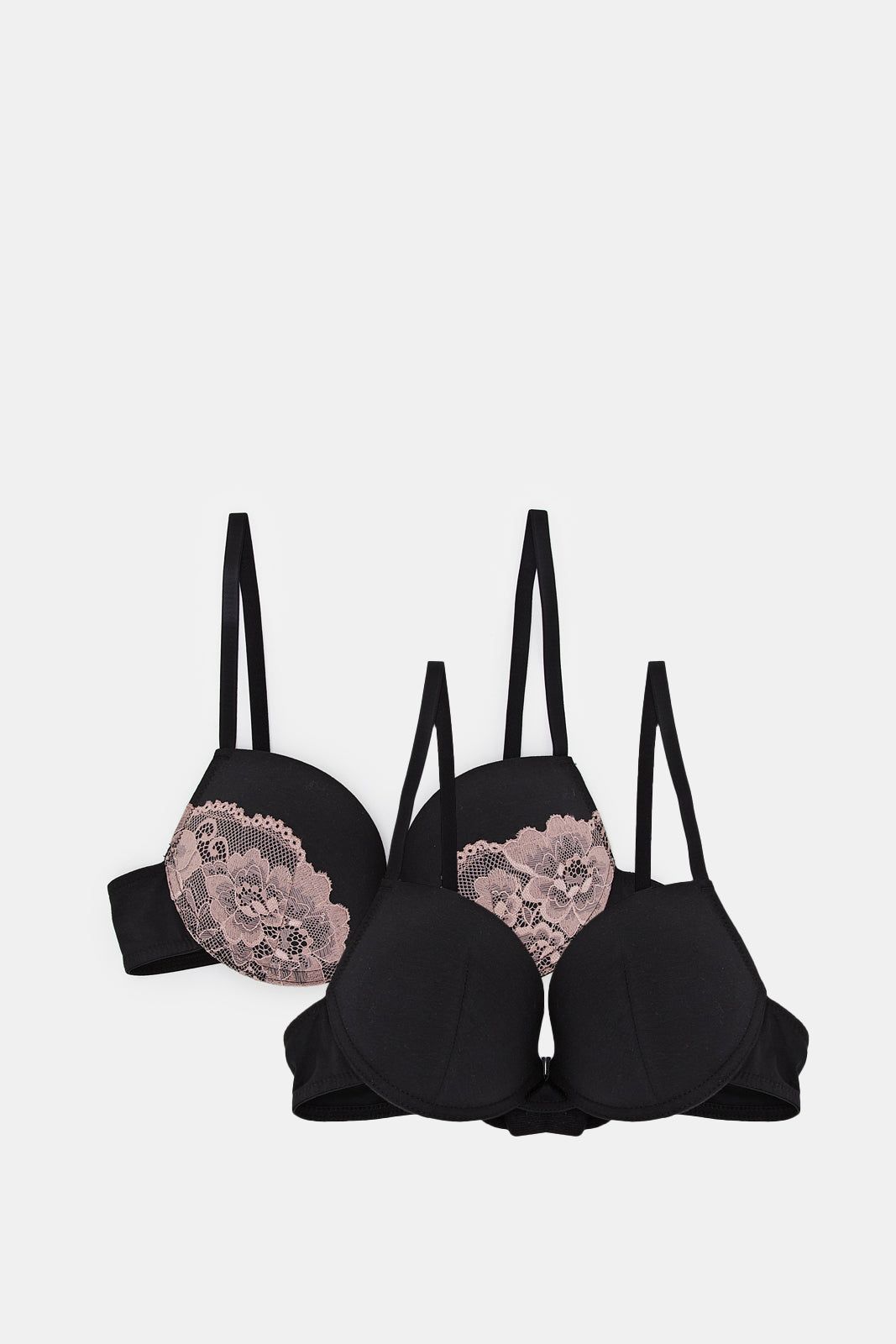 Women Black Lace Push Up Bras (Pack of 2) sold by Redtag product image thumbnail 2
