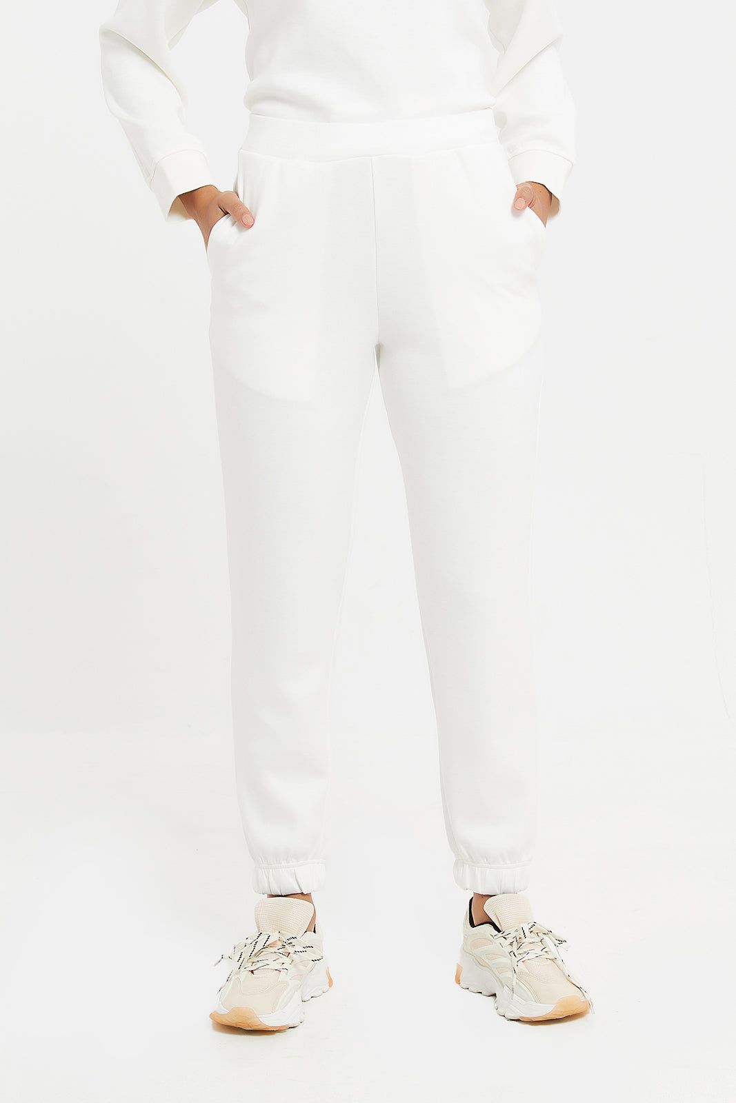 Women White Jogger Pants sold by Redtag