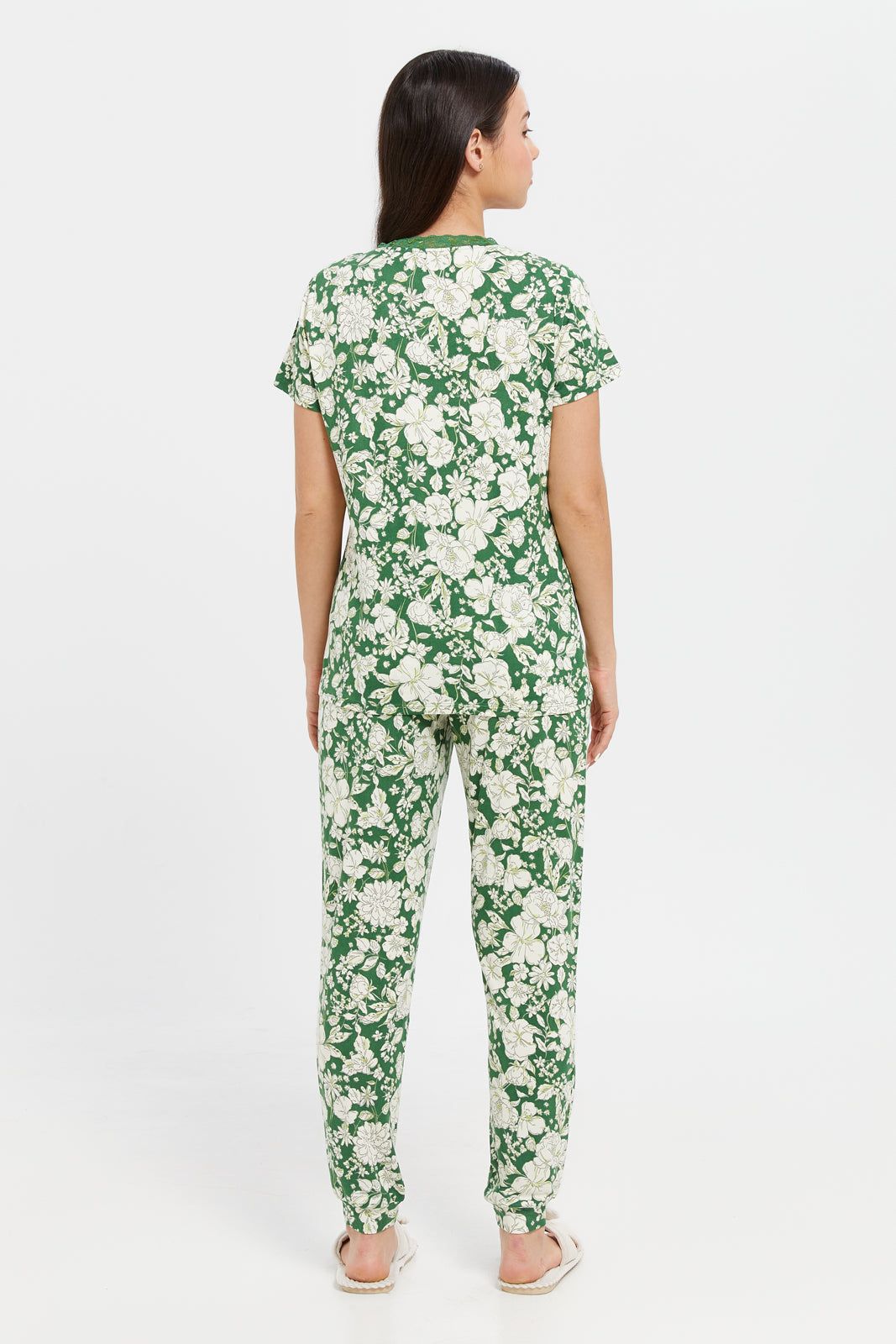 Women Green Printed Pyjama Set (2 Piece) sold by Redtag product image thumbnail 4
