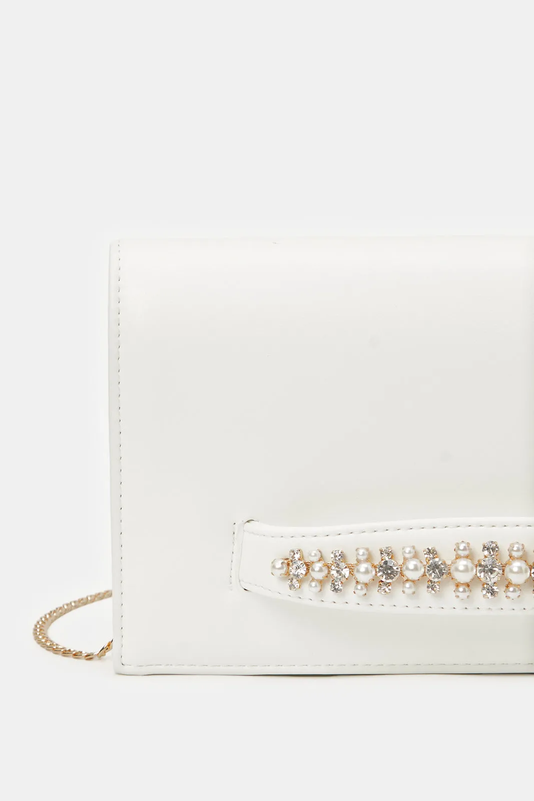 Women White Embellished Clutch Bag sold by Redtag product image thumbnail 3