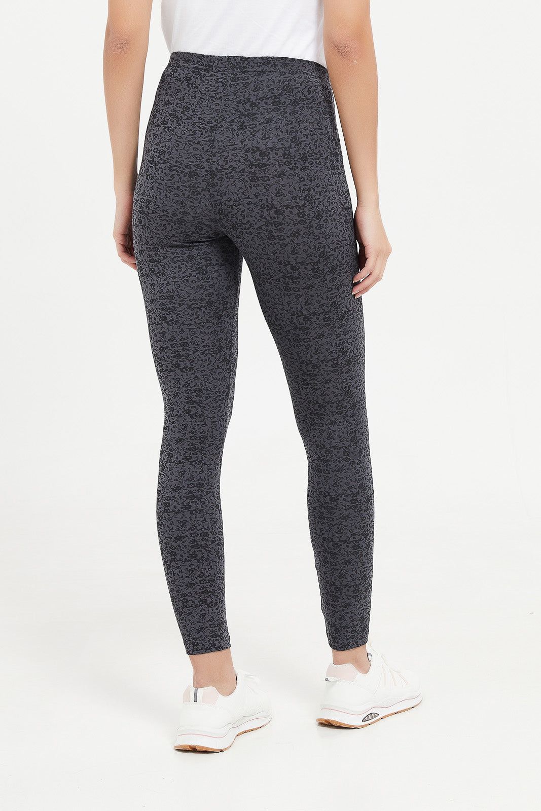 Women Charcoal Printed Leggings sold by Redtag product image thumbnail 3