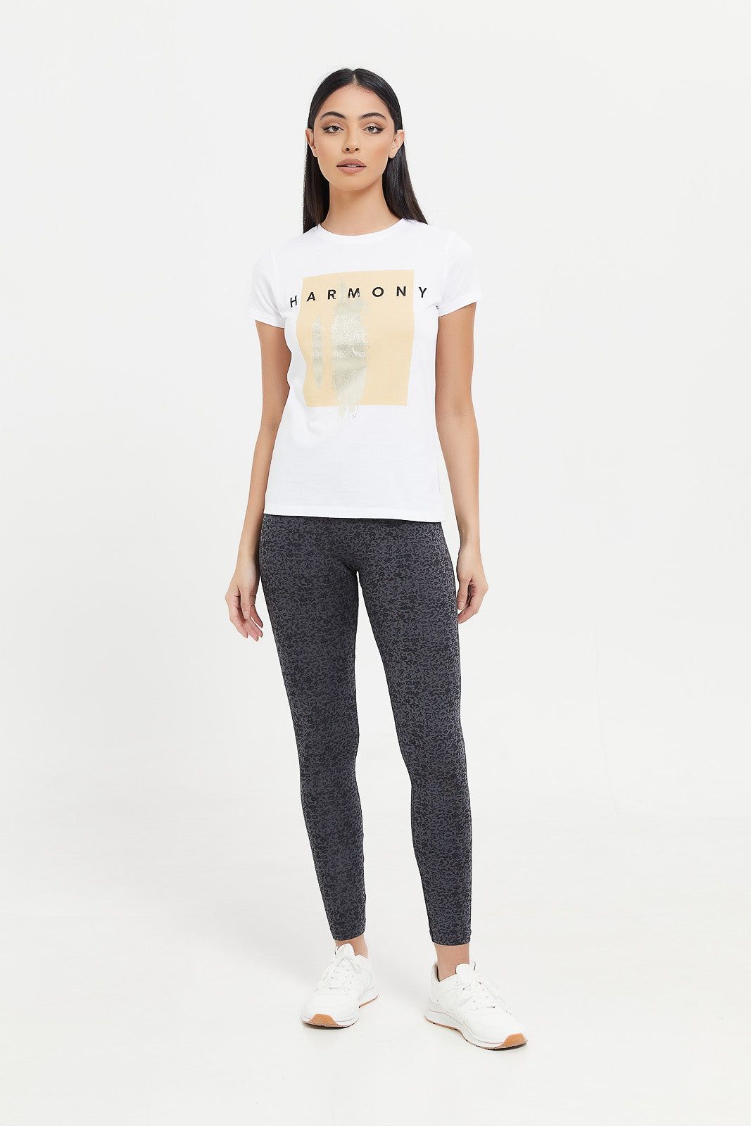 Women Charcoal Printed Leggings sold by Redtag product image thumbnail 2