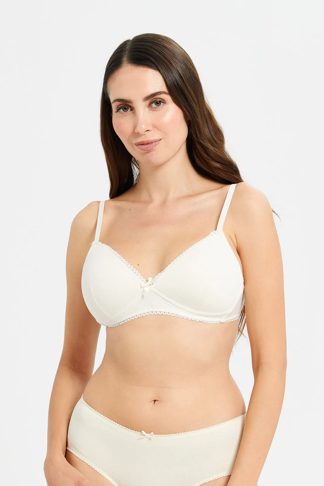 Women Yellow And Ivory Non Wired Bra Set (Pack of 2) sold by Redtag product image thumbnail 3