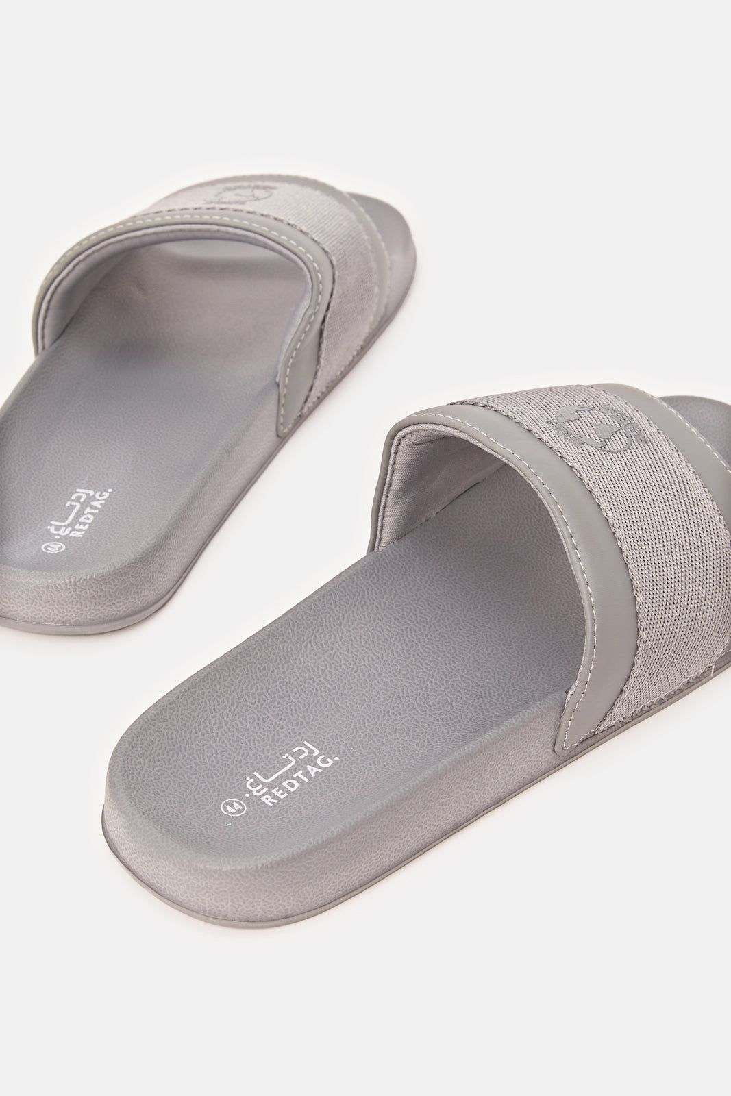 Men Grey Slogan Embossed Slide sold by Redtag product image thumbnail 4
