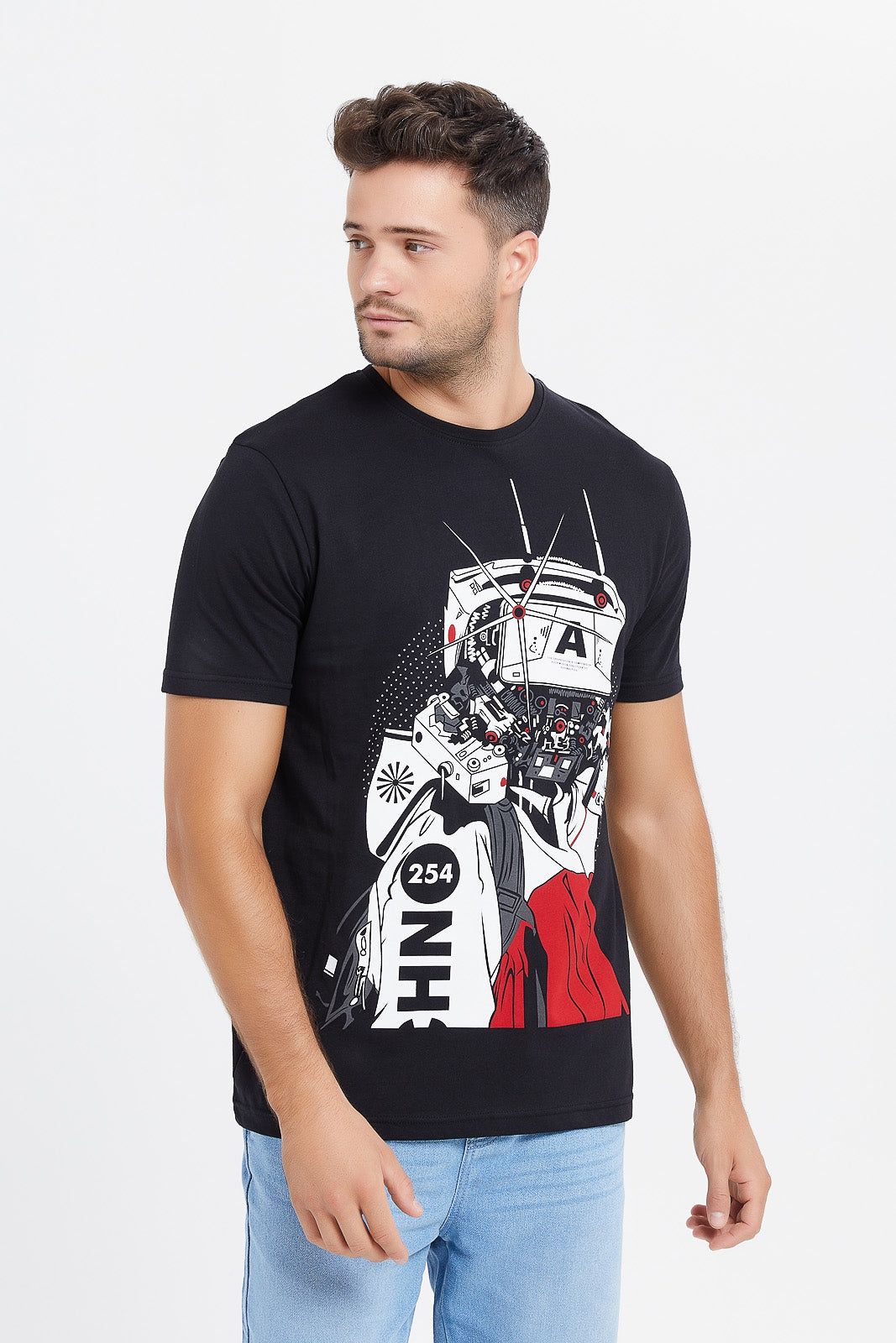 Men Black Graphic T-Shirt sold by Redtag