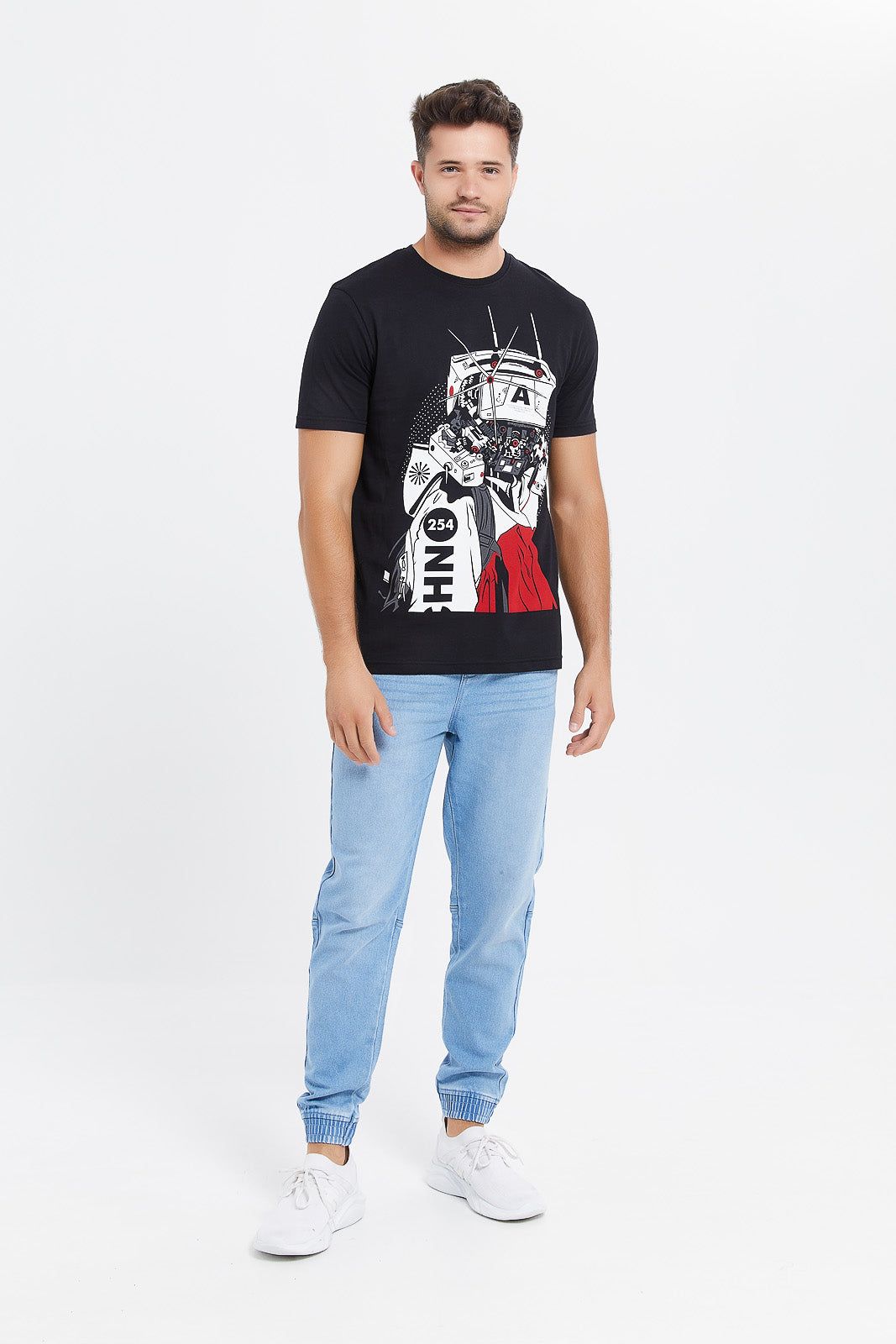 Men Black Graphic T-Shirt sold by Redtag product image thumbnail 2