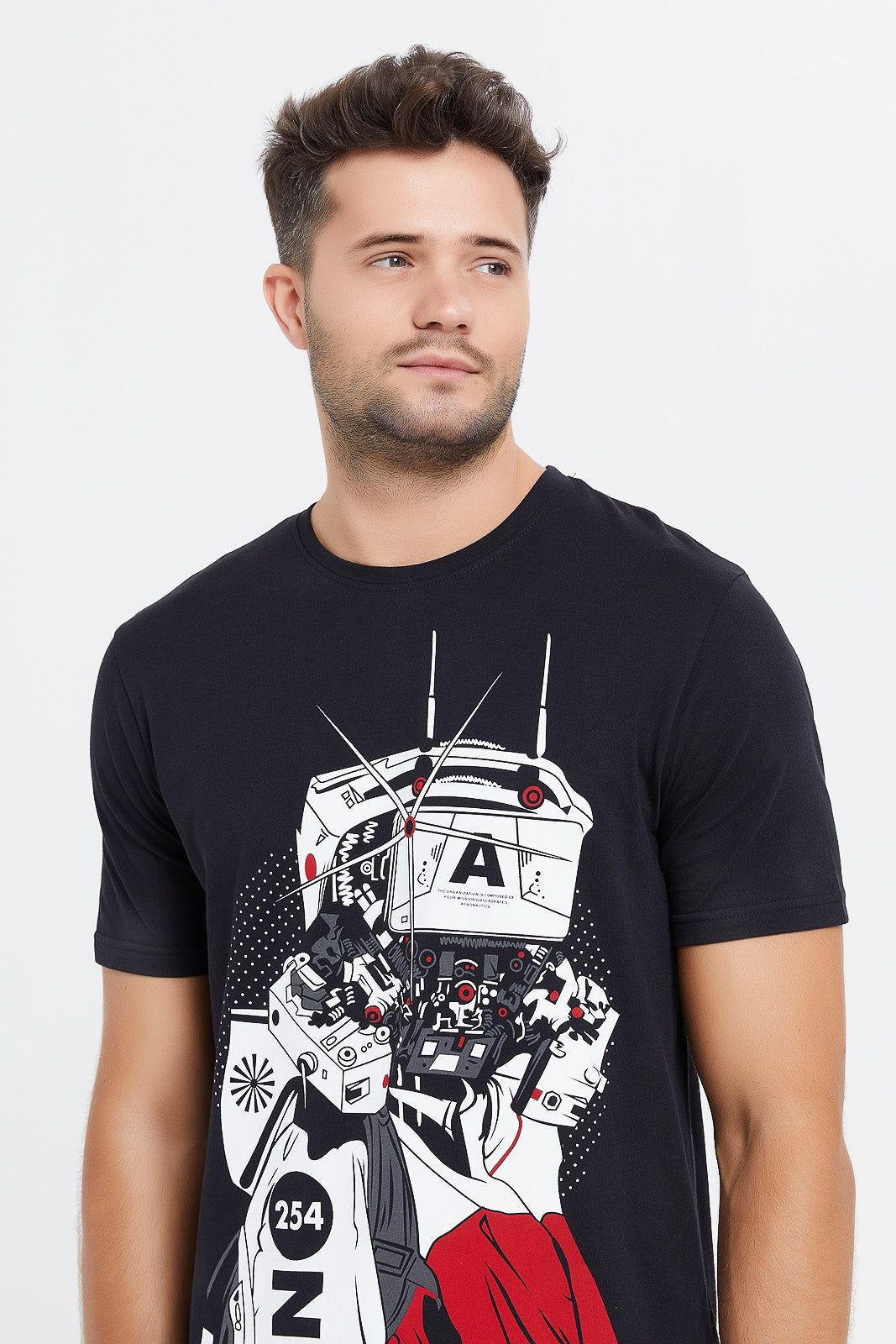 Men Black Graphic T-Shirt sold by Redtag product image thumbnail 4