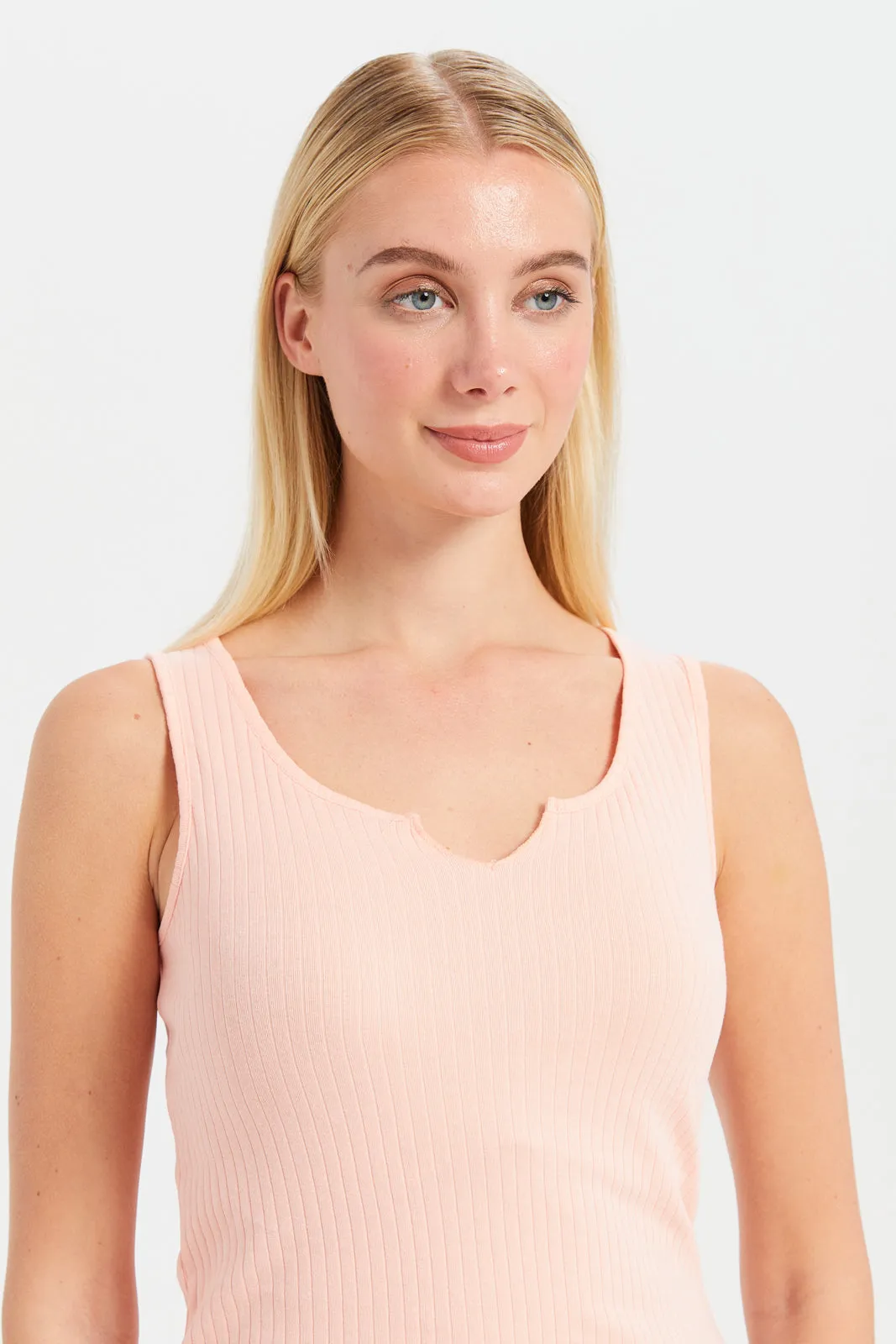 Women Apricot Ribbed Vest sold by Redtag product image thumbnail 4