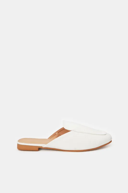 Women Women White Croc Mule sold by Redtag