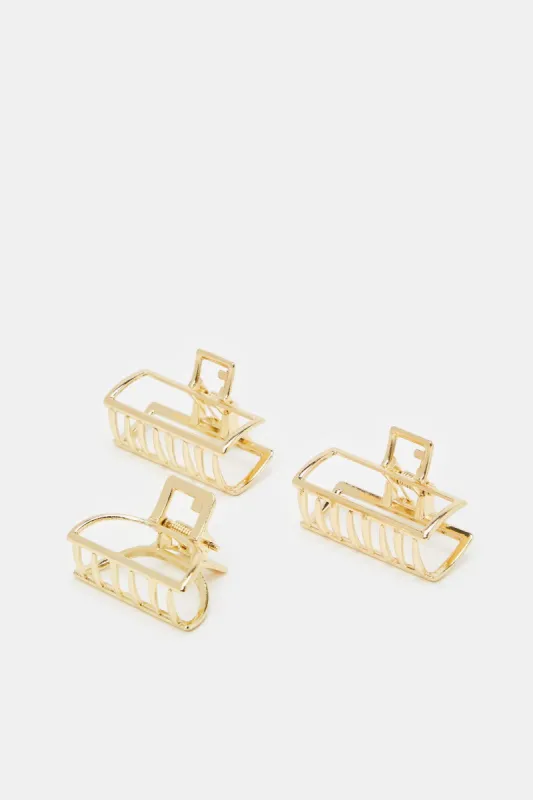 Women Gold Hair Claw Set (Pack of 3) sold by Redtag