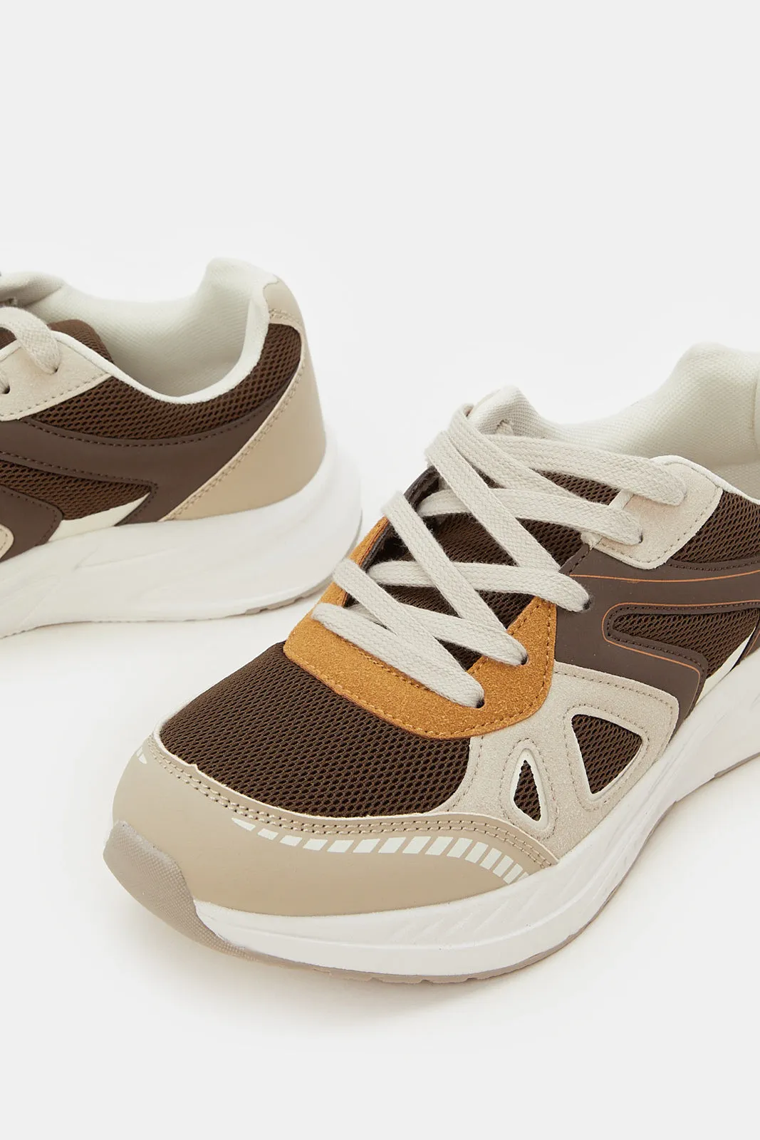 Men Beige Color Block Chunky Trainer sold by Redtag product image thumbnail 3