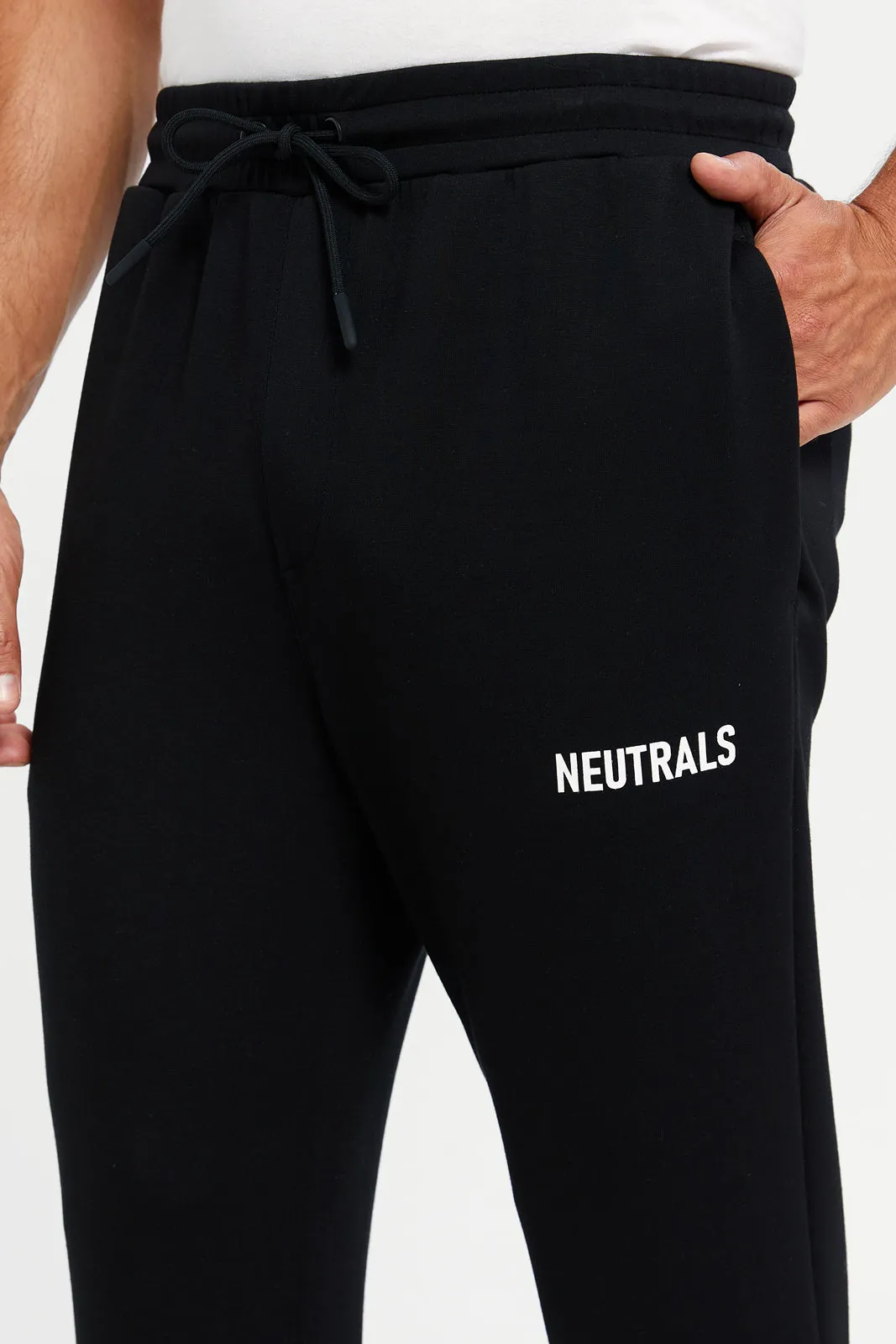 Men Black Printed Active Pants sold by Redtag product image thumbnail 4