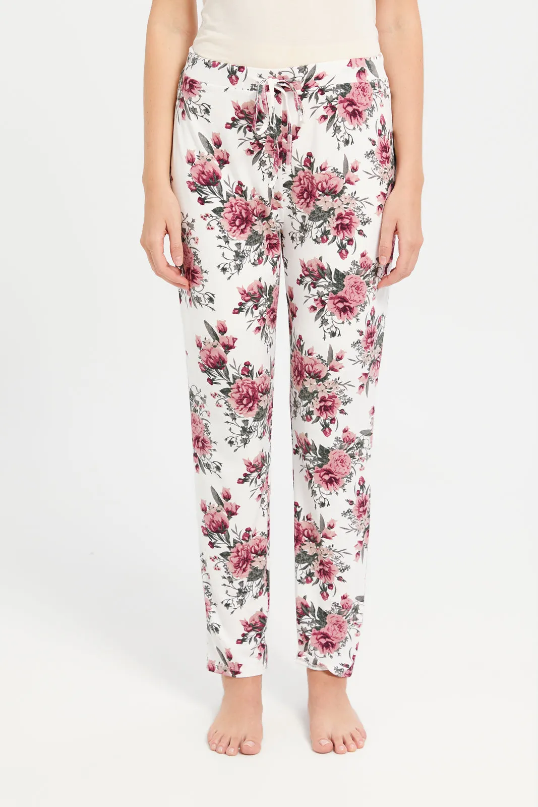 Women White Printed Pyjama Set (2 Piece) sold by Redtag product image thumbnail 3