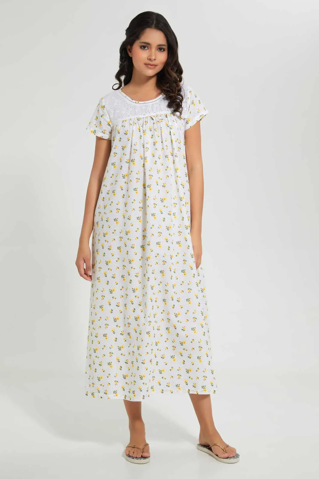 Ivory Floral Nightgown sold by Redtag product image thumbnail 4
