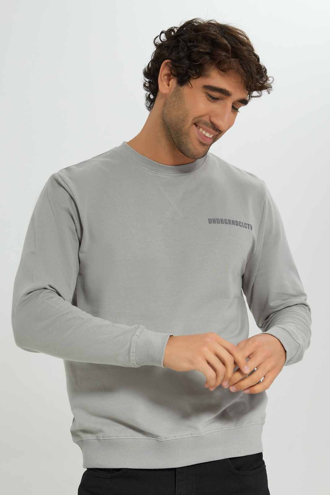 Men Grey Graphic Sweatshirt sold by Redtag