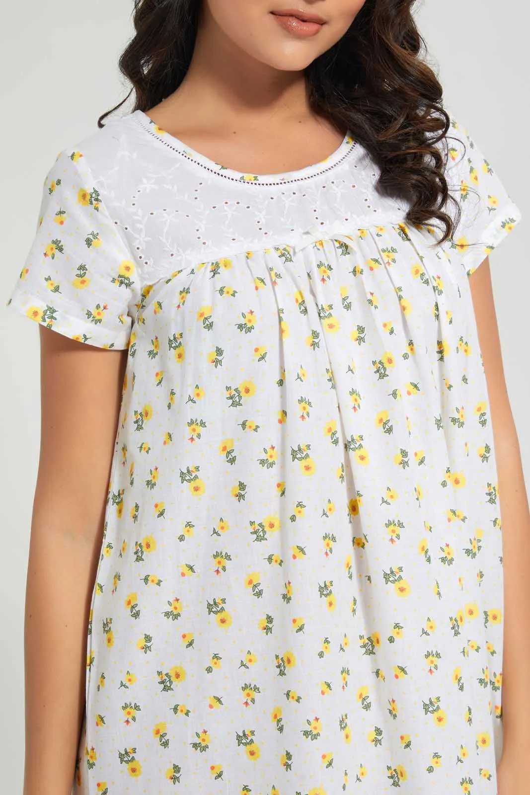 Ivory Floral Nightgown sold by Redtag product image thumbnail 2