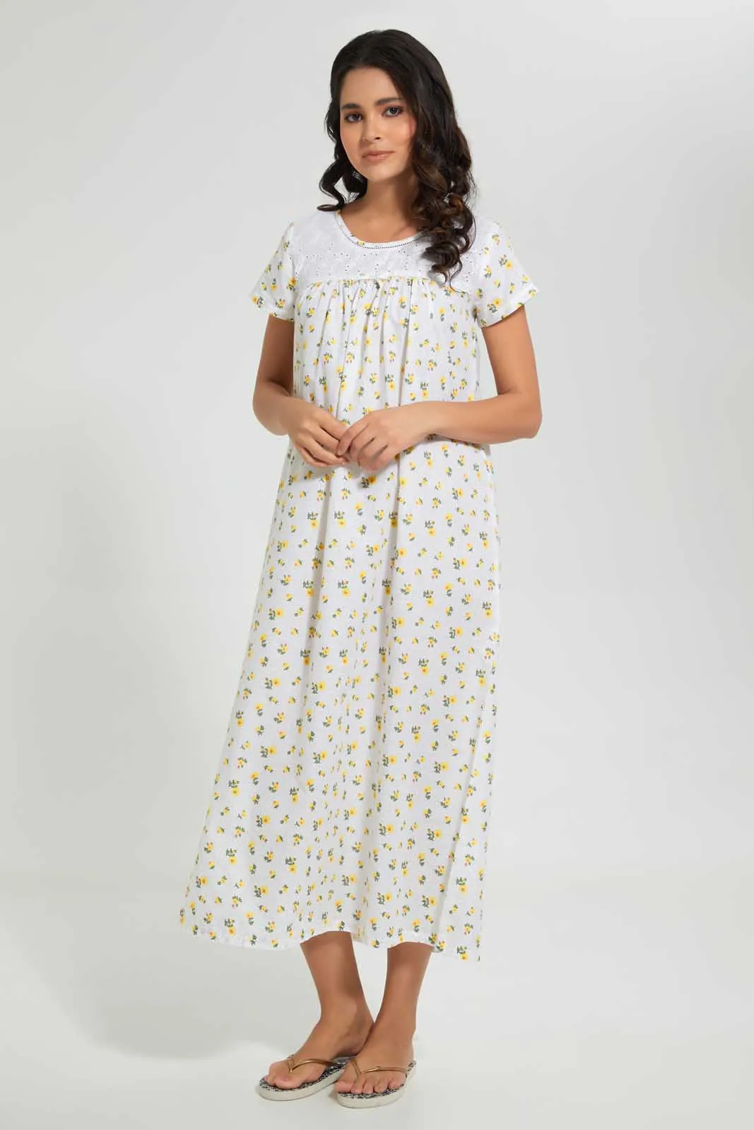 Ivory Floral Nightgown sold by Redtag product image thumbnail 3