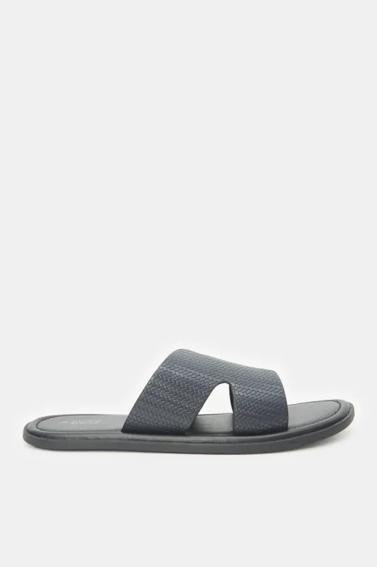 Men Navy H-Strap Sandal sold by Redtag