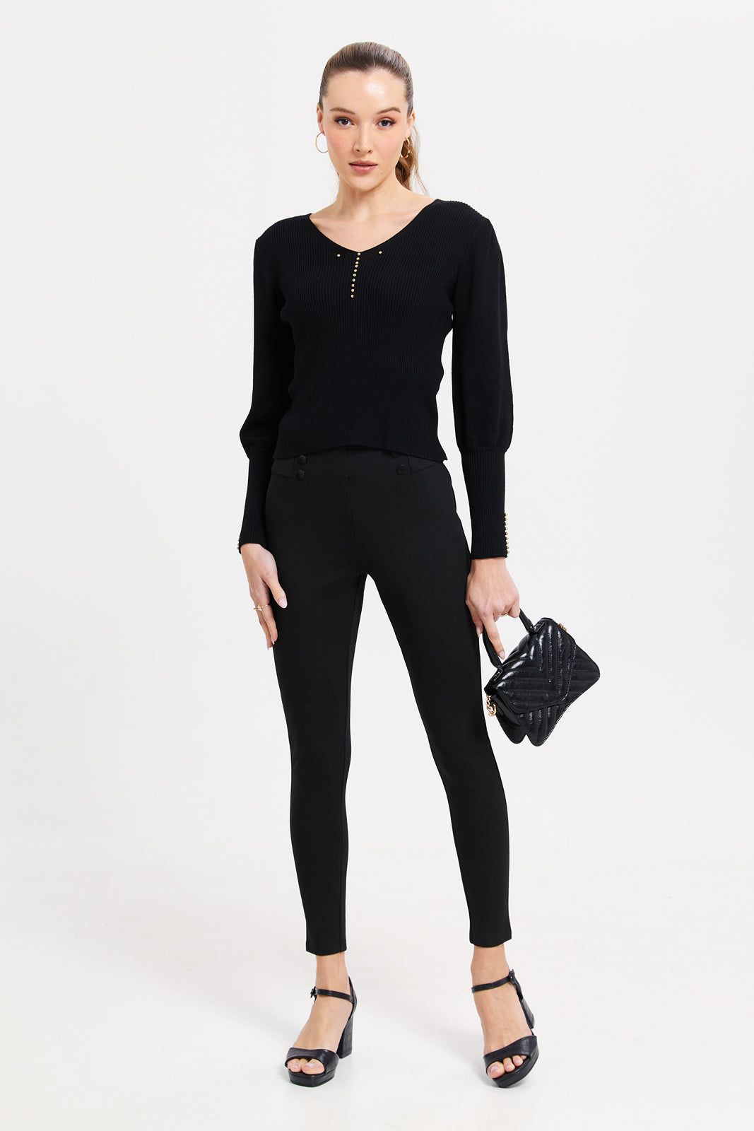 Women Black Slim Fit Leggings sold by Redtag product image thumbnail 2