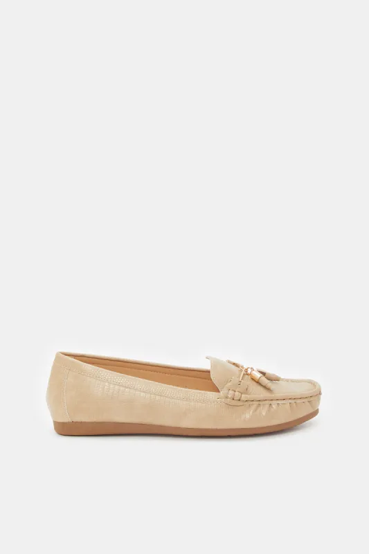 Women Beige Toggle Moccasin sold by Redtag