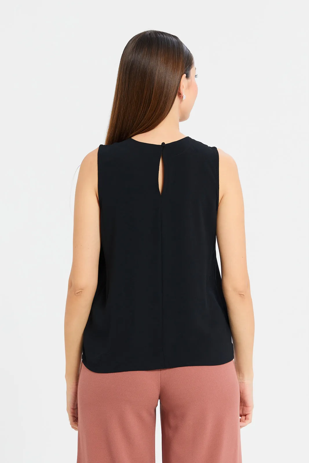 Woman Black Sleeveless Blouse sold by Redtag product image thumbnail 3