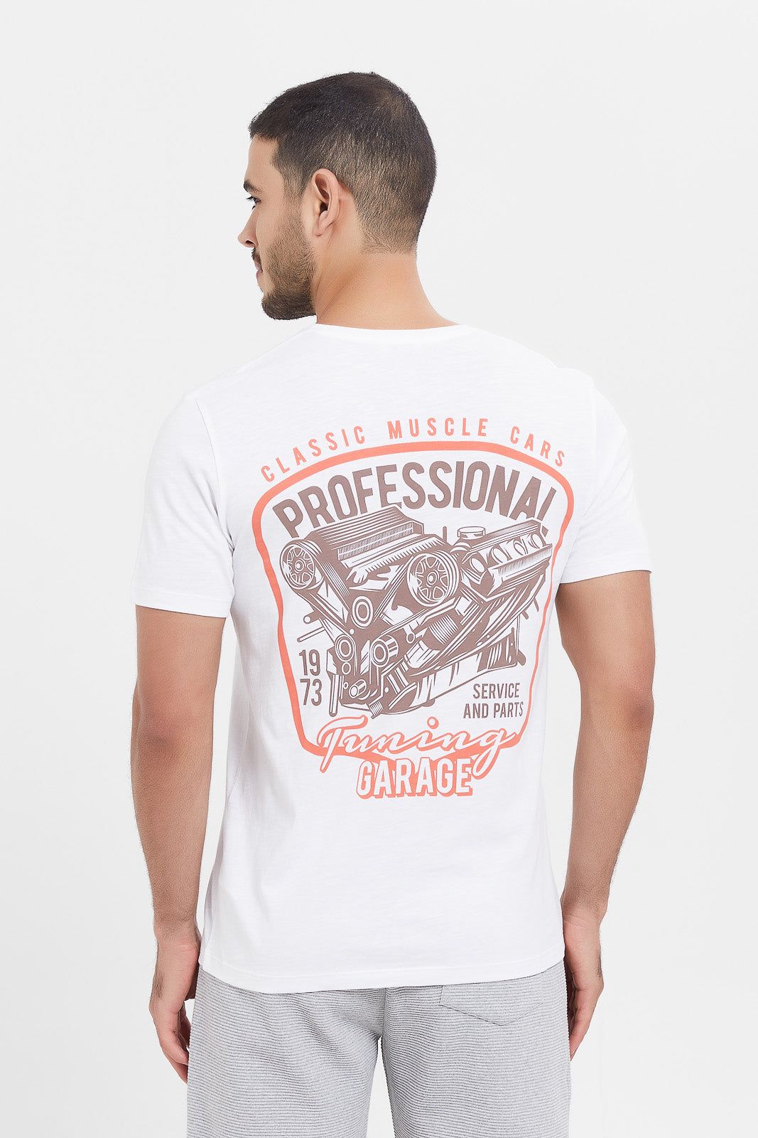 Men White Graphic T-Shirt sold by Redtag product image thumbnail 3