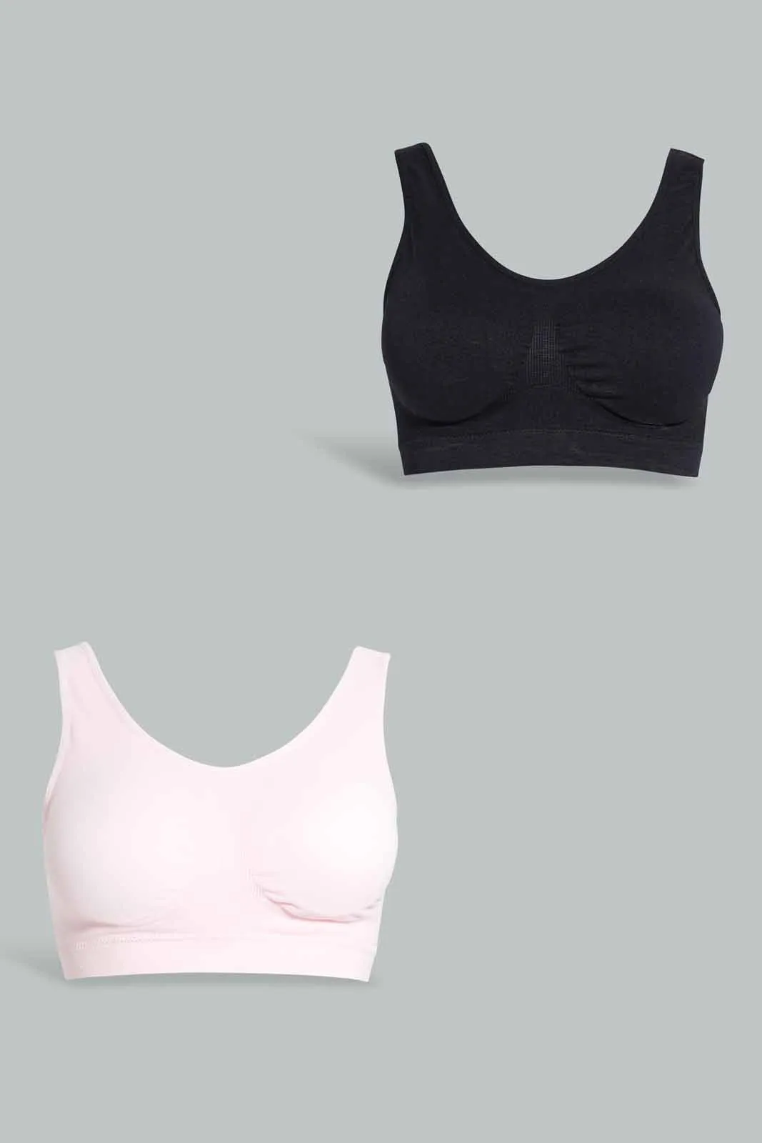 Black And Pink Padded Comfort Bra For Women (Pack of 2) sold by Redtag