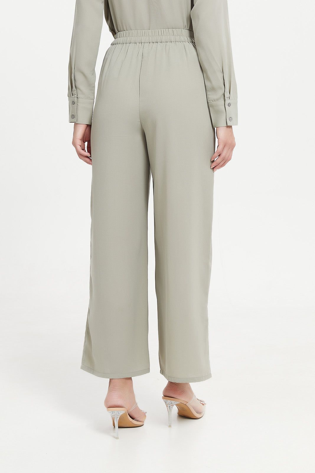 Women Grey Wide Leg Elasticated Trousers sold by Redtag product image thumbnail 3