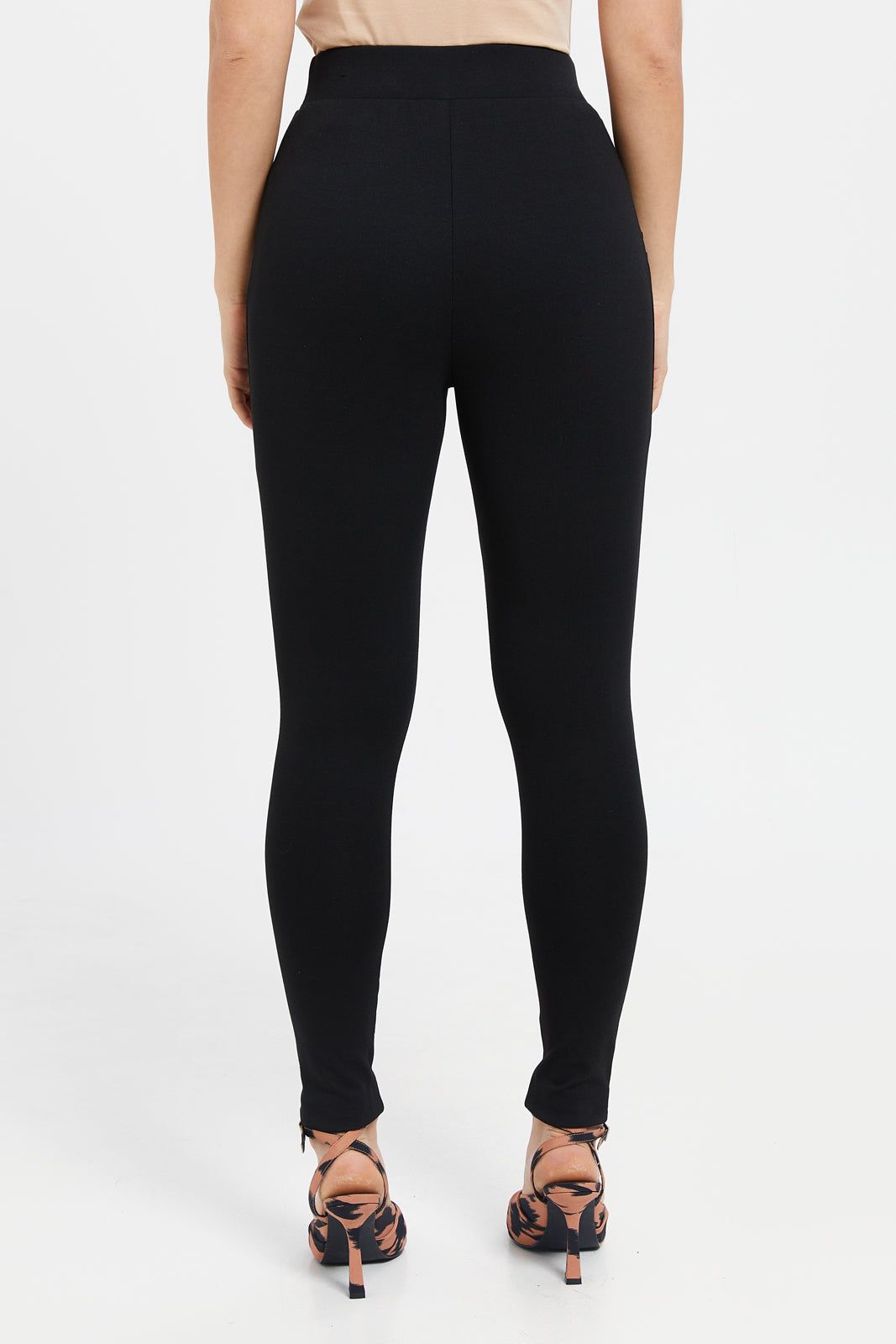 Women Black Double Button Leggings sold by Redtag product image thumbnail 3