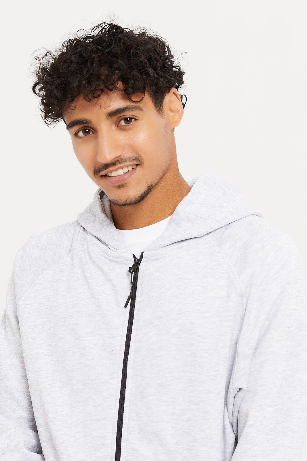 Men Grey Zip Through Hooded Sweatshirt sold by Redtag product image thumbnail 4