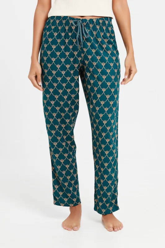 Women Green Woven Pyjama Bottom sold by Redtag