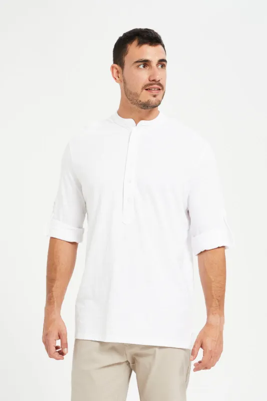 Men White Kurta T-Shirt sold by Redtag