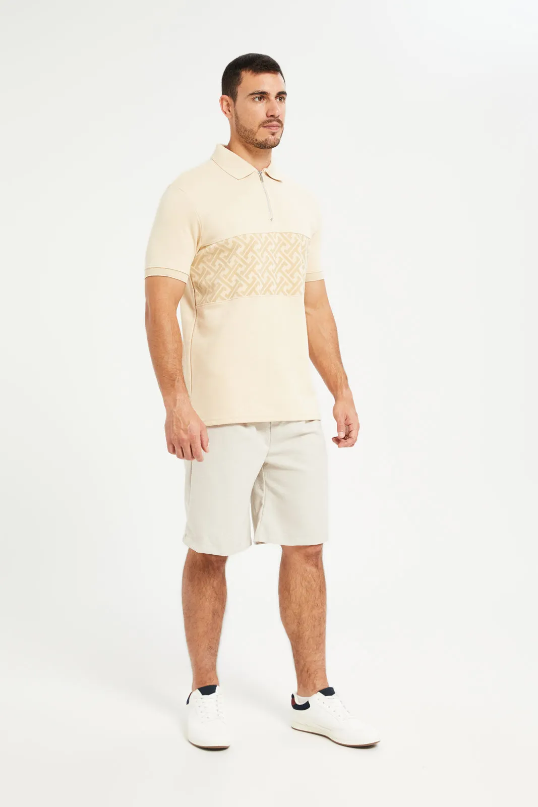 Men Beige Casual Polo Shirt sold by Redtag product image thumbnail 2