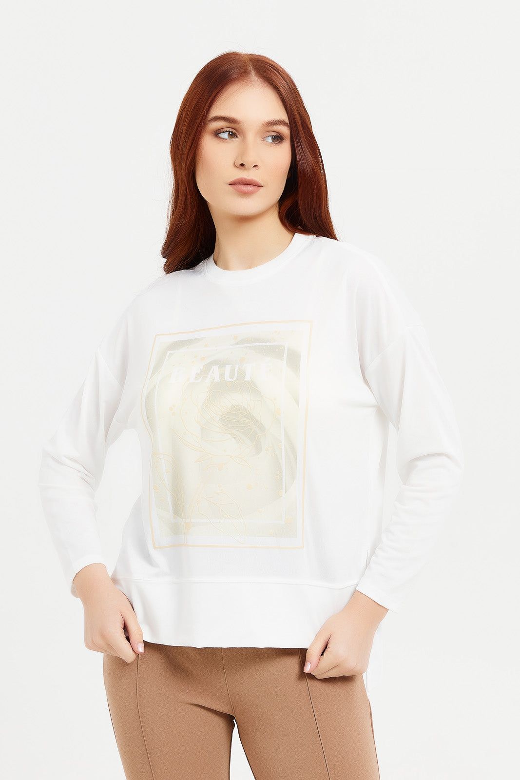 Women Ivory Long Sleeve T-Shirt sold by Redtag