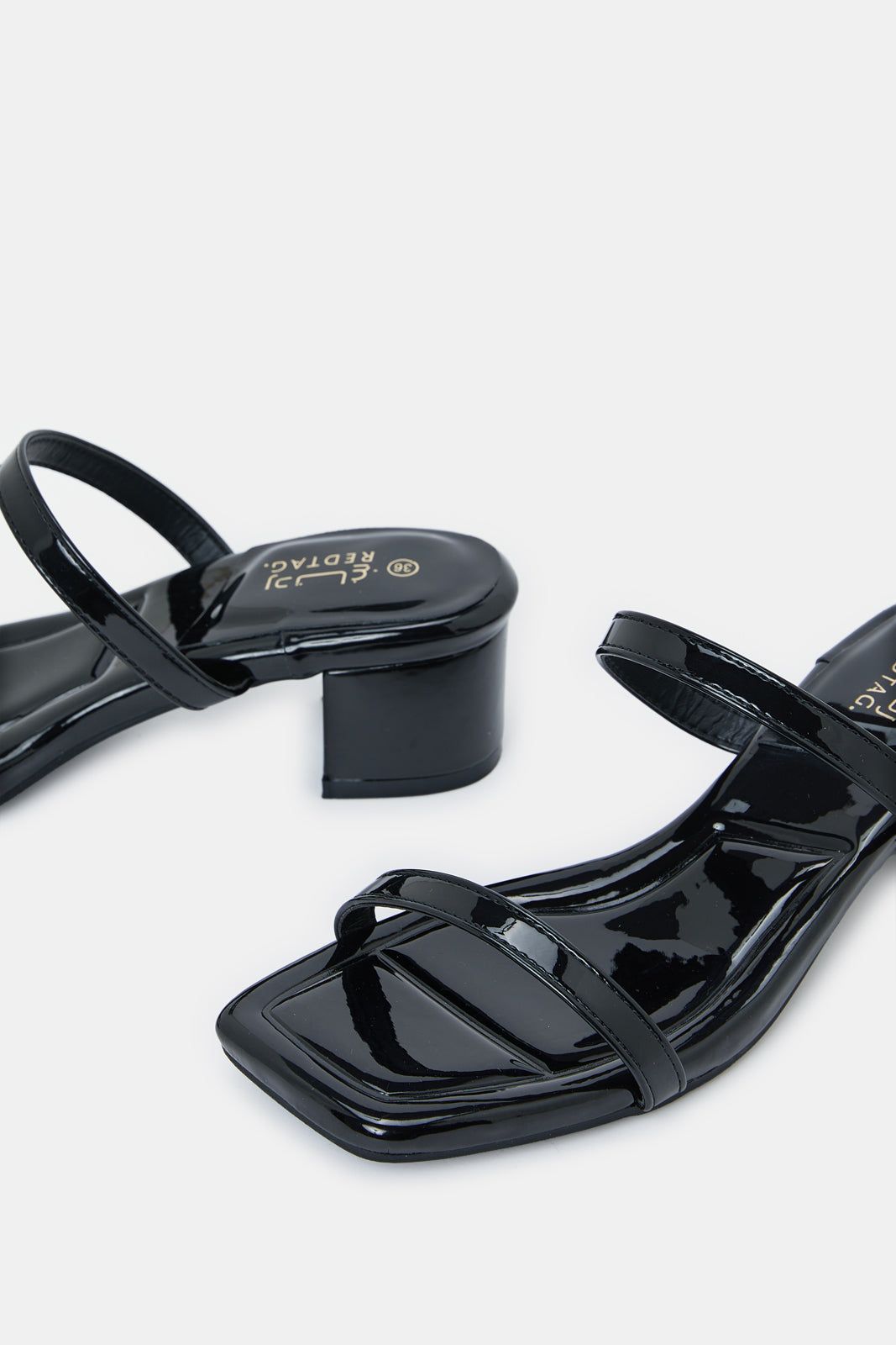 Women Black Patent Block Heel sold by Redtag product image thumbnail 3