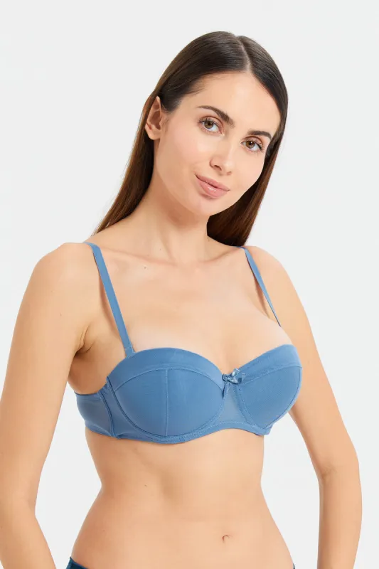 Women Blue Balconette Bra Set (Pack Of 2) sold by Redtag