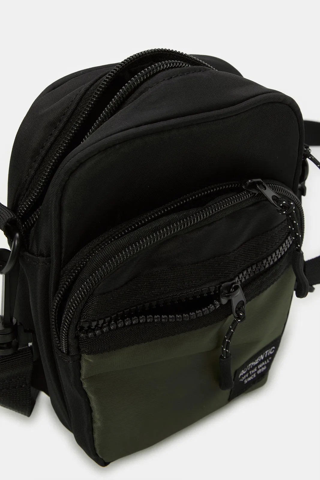 Men Black And Green Plain Crossbody Bag sold by Redtag product image thumbnail 4