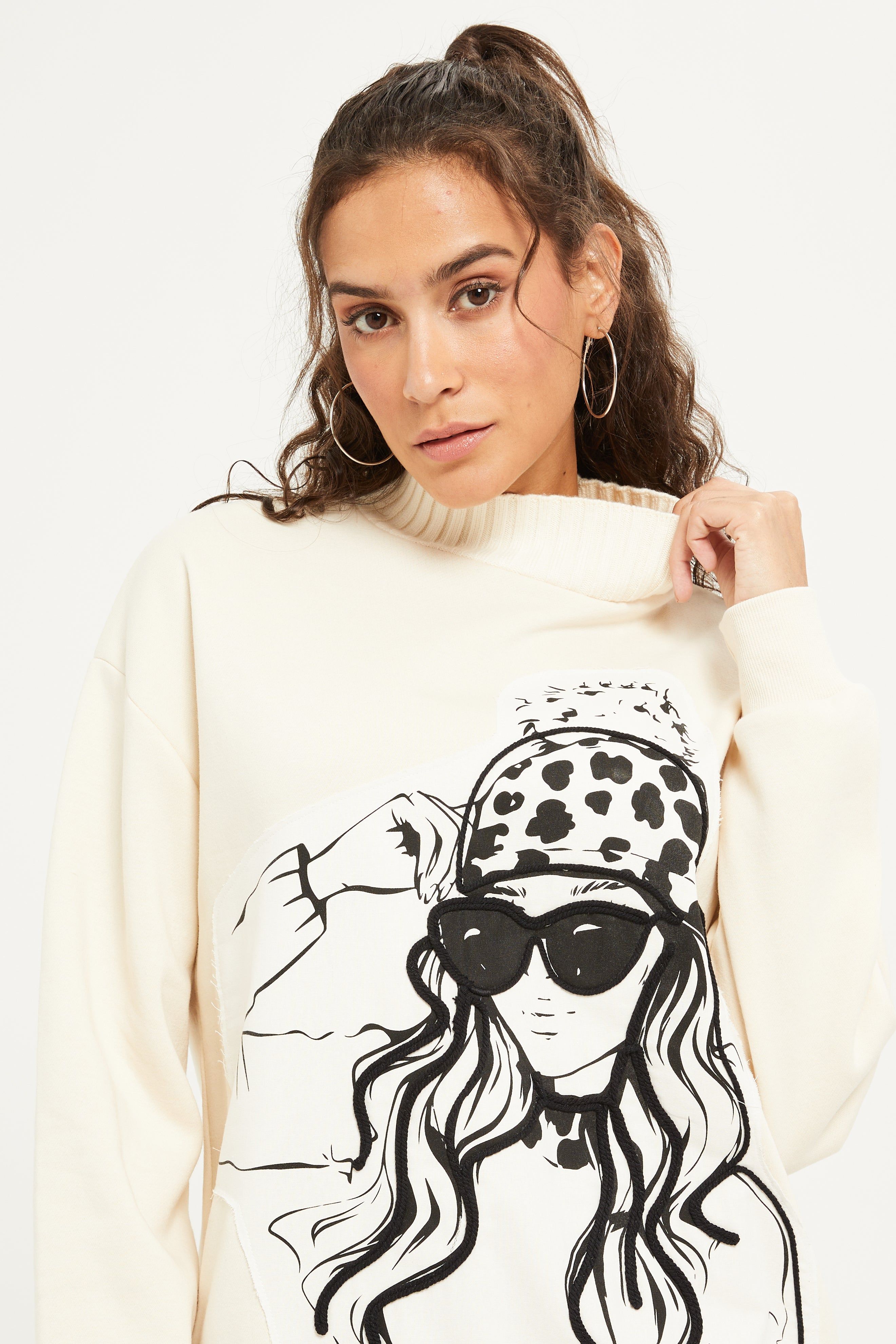 Women Cream Printed Sweatshirt sold by Redtag product image thumbnail 4