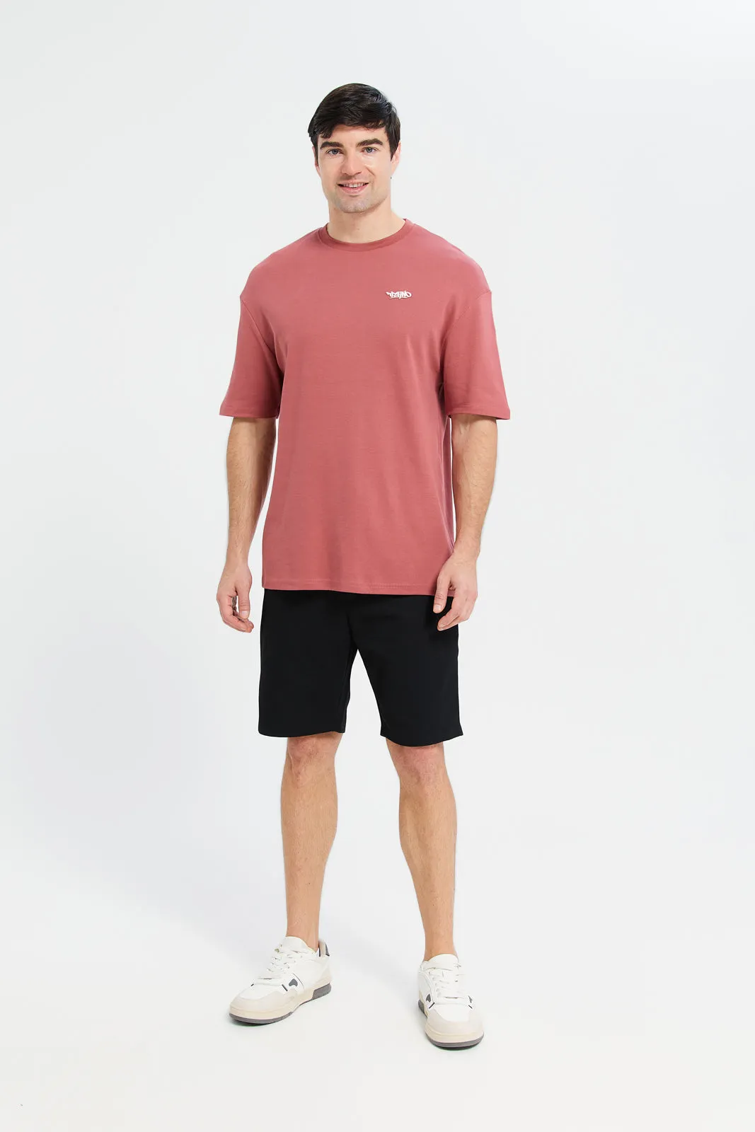 Men Pink Soft Touch Oversize T-Shirt sold by Redtag product image thumbnail 2