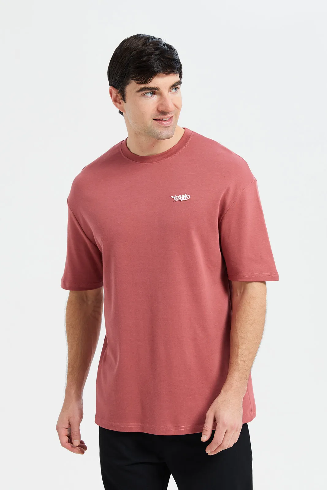 Men Pink Soft Touch Oversize T-Shirt sold by Redtag