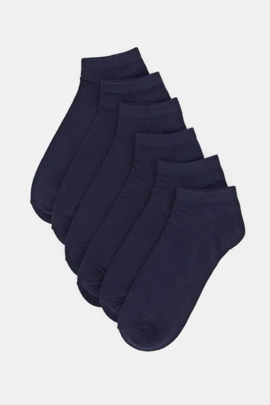 Men Navy Plain Ankle Socks Set (Pack Of 3) sold by Redtag