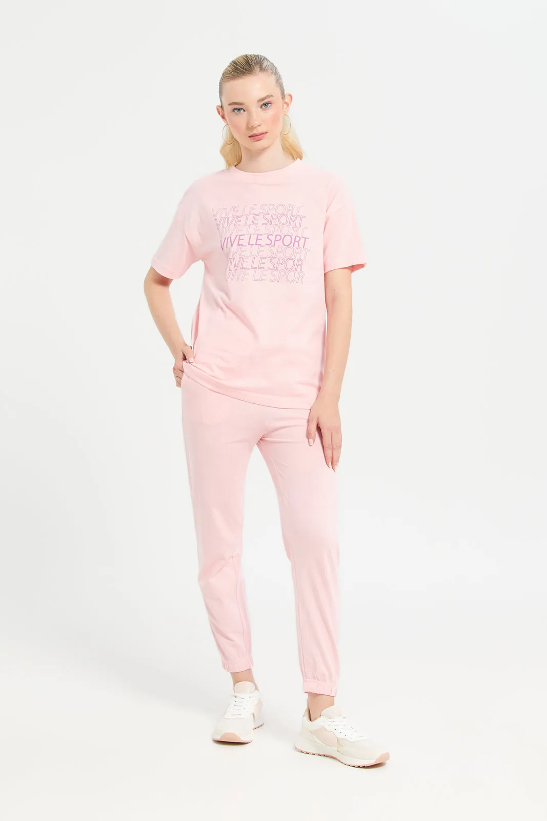 Woman Pink Printed Active T-Shirt sold by Redtag product image thumbnail 2