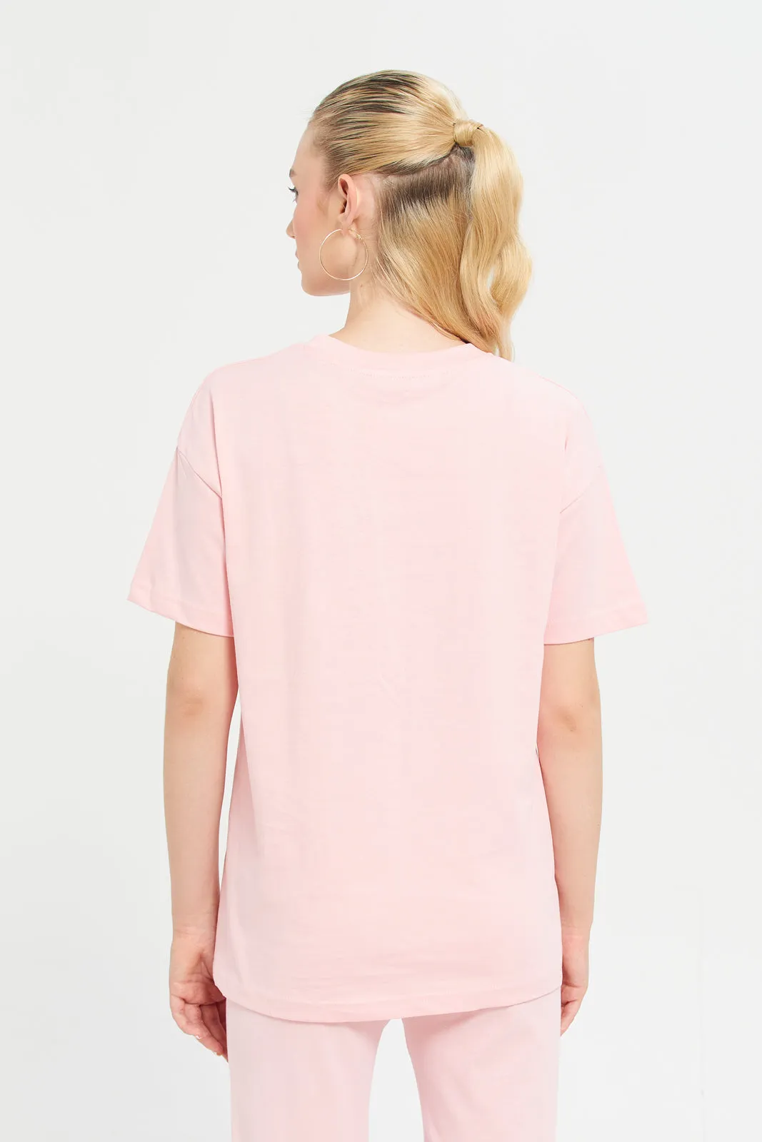 Woman Pink Printed Active T-Shirt sold by Redtag product image thumbnail 3