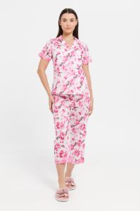 Women Pink Printed Pyjama Set (2 Piece) sold by Redtag