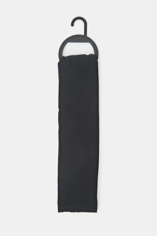 Women Black Jacquard Scarf sold by Redtag