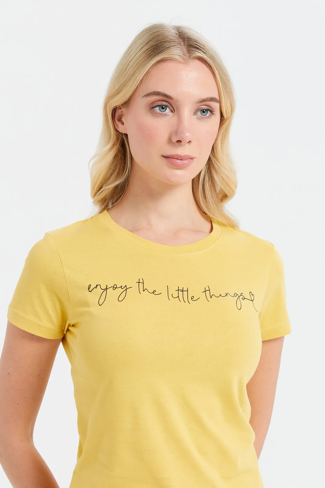 Women Yellow Printed T-Shirt sold by Redtag product image thumbnail 4