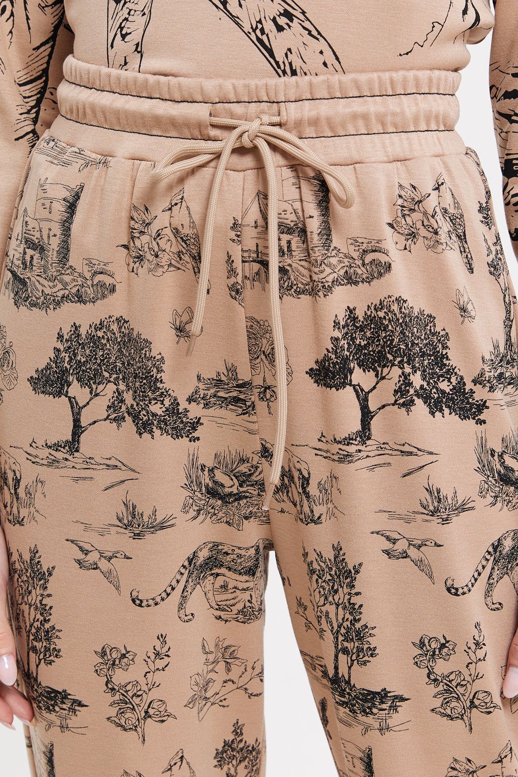 Women Beige Printed Joggers sold by Redtag product image thumbnail 4