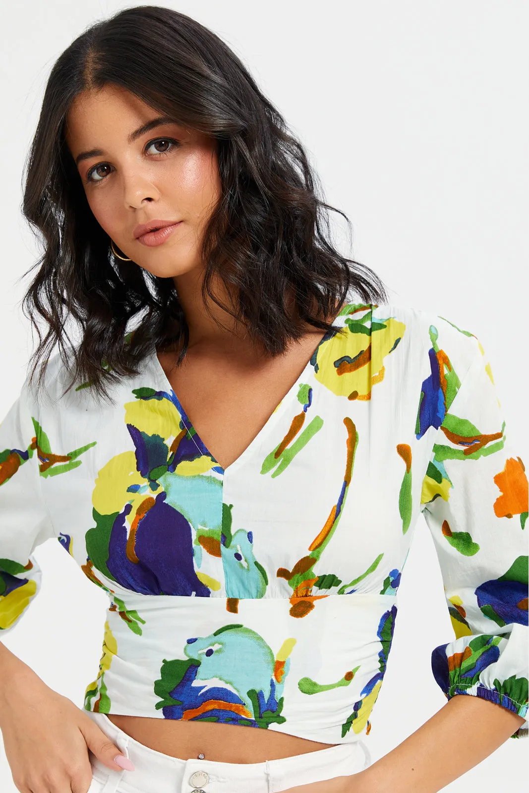 Woman White Printed Blouse sold by Redtag product image thumbnail 4