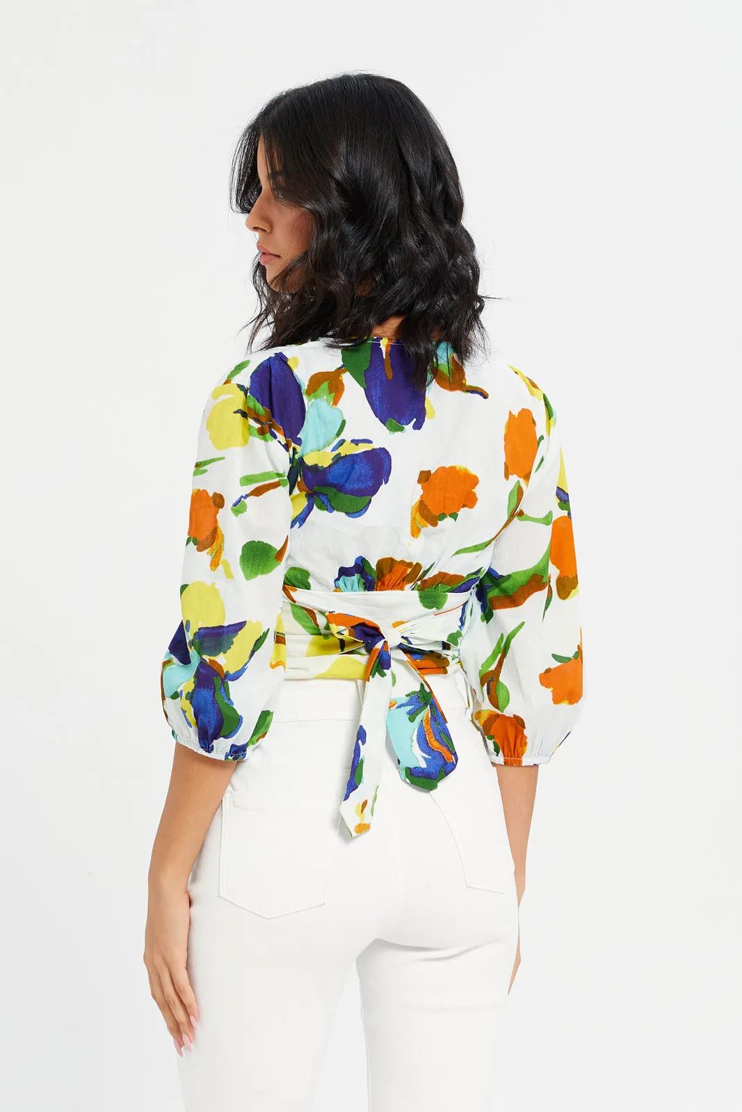 Woman White Printed Blouse sold by Redtag product image thumbnail 3